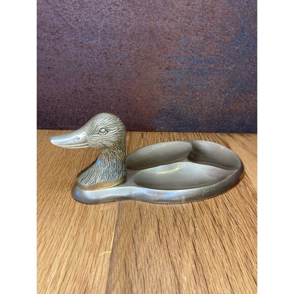 Unknown Other - Vintage Brass Duck Dresser Valet, Organizer, Trinket Dish, Cabin/Farmhouse Decor